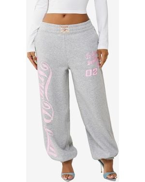 TRUE RELIGION Big T Crystal baggy jogger Pants - Gray