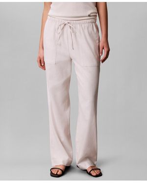 Calvin Klein Blend Pull-on Wide-leg Pants - Gray