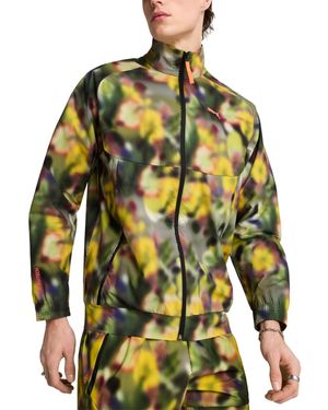 PUMA Hoops X Tech Abstract-print Full-zip Track Jacket - Green