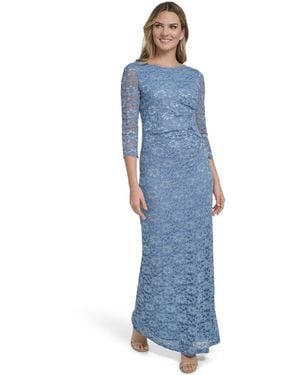 Jessica Howard Boat Neck Sheath Dress - Blue
