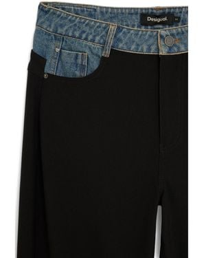 Desigual Straight Pants 100% Cotton - Black