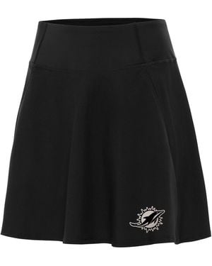 Antigua Miami Dolphins Brushed Carbon Chip Skort - Black