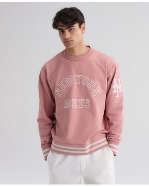 Fanatics New York Mets Iconic Crewneck Relaxed-fit Sweatshirt - Pink