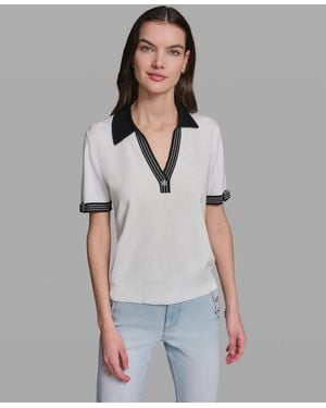 KARL LAGERFELD Johnny Collar Sweater - Gray