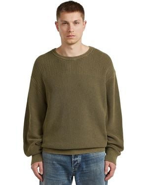 G-Star Washed Rib Knit Sweater - Green
