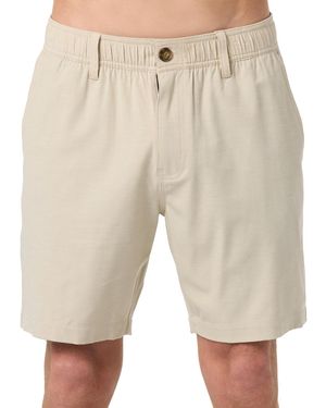 O'neill Sportswear Reserve Light Check Hybrid Elastic Waist Shorts - Natural