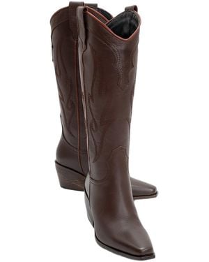 Forever & Always Shoes Pietro Leather Western Knee High Boot () - Brown