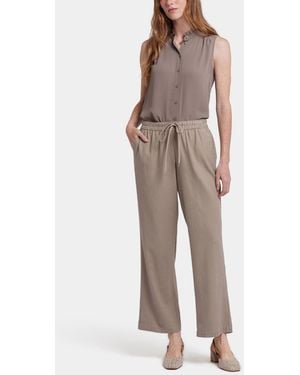 NYDJ Petite Relaxed Drawstring Pull-on Pants - Natural