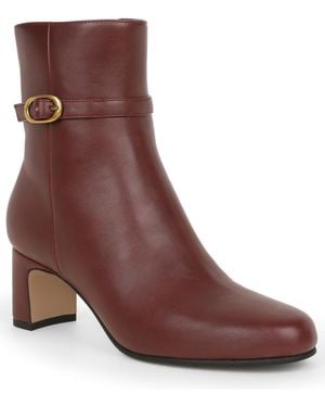 Giani Bernini Faux Leather Block Heel Round Toe Ankle Booties - Brown