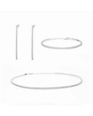 Bearfruit Jewelry Sterling Cherie Tennis Bracelet - White