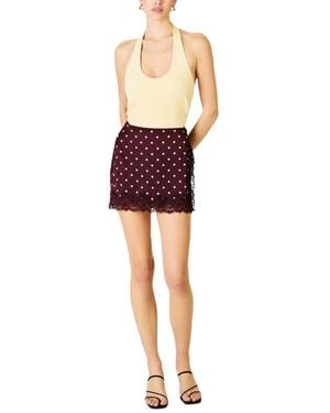 Line & Dot Raye Polka Dot Mini Skirt - Purple