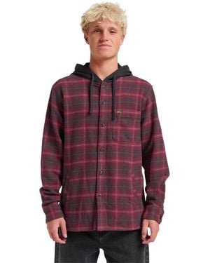 Quiksilver Sandbar Hooded Flannel Shirt - Purple