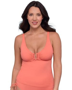 S3 Apparel Supportive And Sculpting U-wire Tankini Swimsuit Top - Red