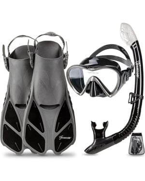Seavenger Aviator Snorkeling Set: Single Window Mask - Black