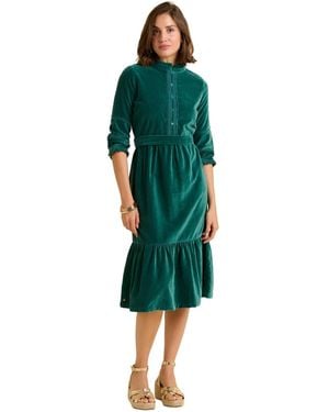 Brakeburn Starry 3/4 Sleeve High Neck Midi Dress - Green
