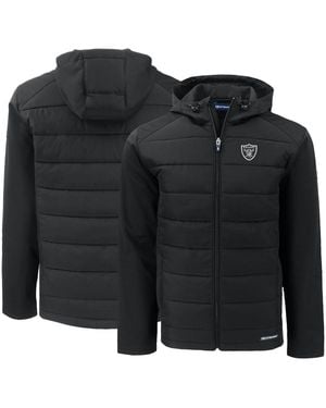 Cutter & Buck Las Vegas Raiders Evoke Primaloft Hybrid Eco Softshell Full-zip Hooded Jacket - Black