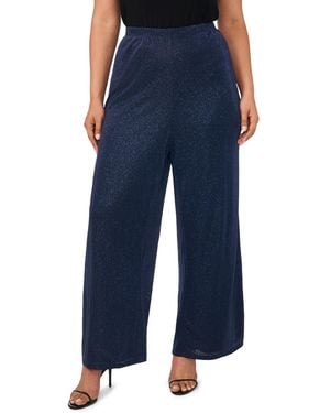 Msk Plus Size Side Slit Cropped Pull-on Pants - Blue