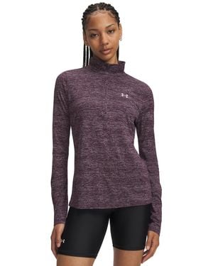 Under Armour Twist Tech Quarter-zip Logo Top - Purple