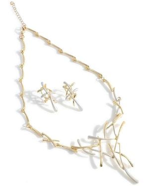 SOH Plated Stones Jewelry Set - Metallic