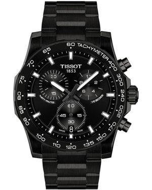 Tissot Quartz Chronograph Supersport Stainless Steel Watch 42mm - Black