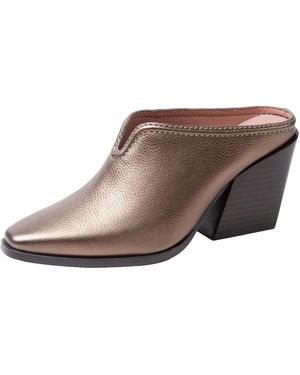 Linea Paolo Shelley Mid-height Stack Heel Western Mule - Brown