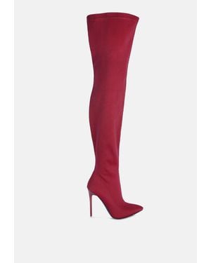 LONDON RAG Lolling Long High Heel Boots - Red