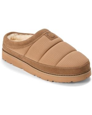 Dearfoams Grafton Sport Nylon Puff Clog Water Repellent Slippers - Brown