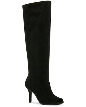 Madden Girl Lola Peep Toe Slouch Boots - Black