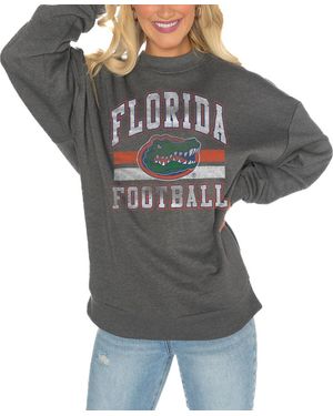 Gameday Couture Florida Gators Good Vibes Premium Fleece Drop Shoulder Pullover Sweatshirt - Gray