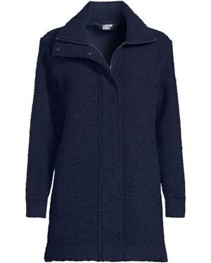 Lands' End Boucle Fleece Coat - Blue
