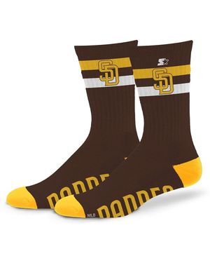 Starter And San Diego Padres Team Color Two-stripe Crew Socks - Brown