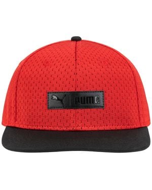 PUMA Jump Flat Brim Embossed Patch Hat - Red