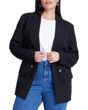 Eloquii Plus Size Long Relaxed Blazer - Black