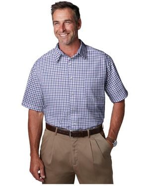 Kingsize Big & Tall Wrinkle-free Short-sleeve Dress Shirt - Blue