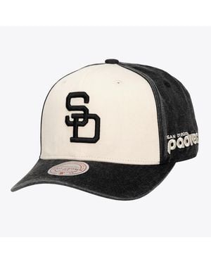 Mitchell & Ness And Cream/black San Diego Padres Snow Block Pro Crown Snapback Hat