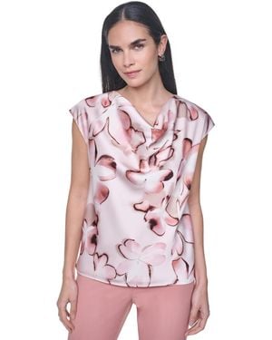 Calvin Klein Cowl Neck Blouse - Pink