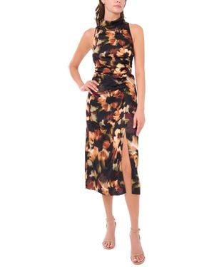 Parker Mock Neck Side Ruched Dress - Multicolor