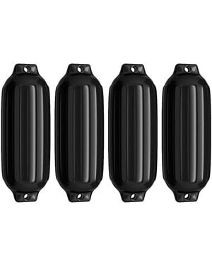 SUGIFT 4 Ribbed Marine 8.5" X 27" Boat Fender Vinyl Bumper - Black