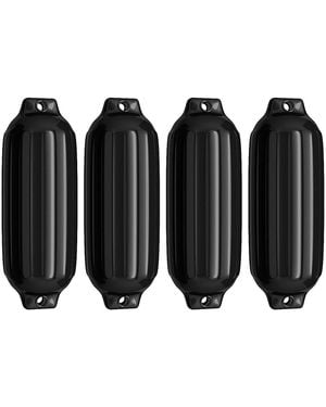 SUGIFT 4 Ribbed Marine 8.5" X 27" Boat Fender Vinyl Bumper - Black
