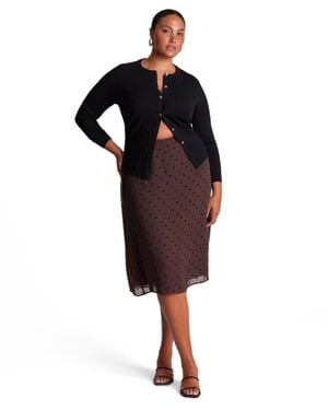 Estelle Sable Polka Dot A-line Midi Skirt - Red