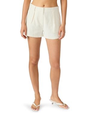 Steve Madden Minette Mid-rise Pleated Shorts - White