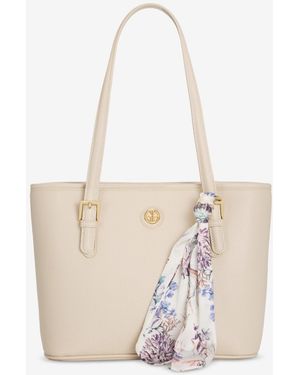 Giani Bernini Scarf Detail Tulip Tote Bag - White