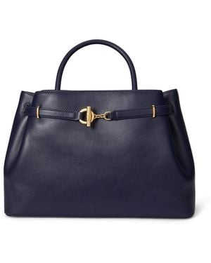 Ralph Lauren Leather Blaike Satchel Bag - Blue