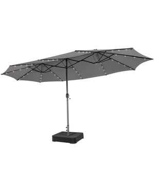Gouun 15 Feet Double-sided Patio Umbrella - Gray