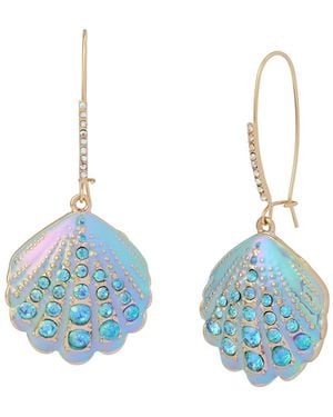Betsey Johnson Faux Stone Shell Dangle Earrings - Blue