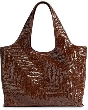 Sam Edelman Charli Woven Extra-large Leather Tote Handbag - Brown