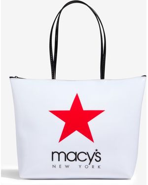Macy's New York Logo Zip Tote Bag - White