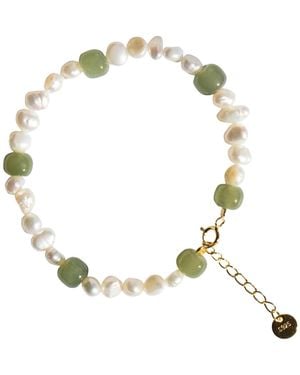 seree Isabelle — Pearl And Jade Bracelet - Metallic