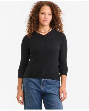 On 34th 100% Cashmere Relaxed V-neck Sweater - Black