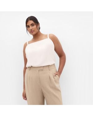 City Chic Plus Size Sadie Straight Neck Cami - Natural